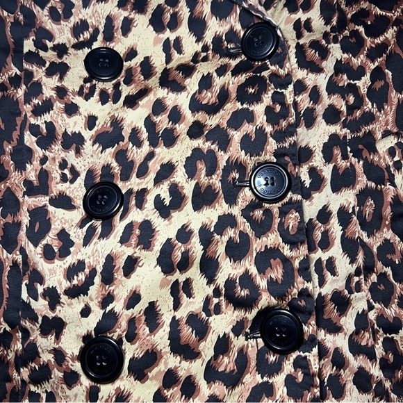 Vertigo Paris double breasted tie belt cheetah print trench coat Size M - Picture 6 of 11
